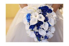 New Bridal Bouquet, Wedding Flowers, Calla Lilies, Artificial Flowers, Waterf…