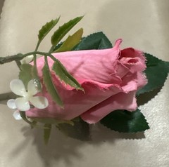 Silk Boutonnière Made With A Single Rose In Shades of Pink. Prom Or Formal