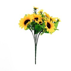 2 Yellow 13″ ARTIFICIAL Faux SILK SUNFLOWER Bouquets Wedding Party Decorations