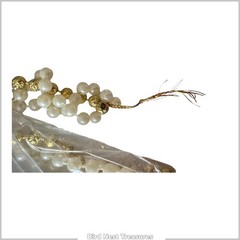 Lot of 2 – PEARL & GOLD TRIPLE TWISTED BEAD GARLANDS, 16’ Total—Wedding Decor