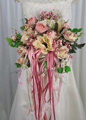 Rose and Ribbons Faux Floral Wedding Bouquet