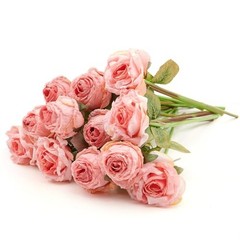 Rose Artificial Flower 12pcs Realistic Faux Silk Roses Fake A 12pcs Pink Rose