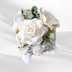 Set 2 pieces Paper Flowers Wedding Bridesmaids Bracelet Corsage Boho Party