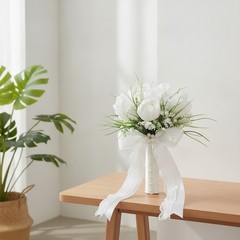 Bridal Bouquet Handheld Bridal Floral Arrangement Lifelike for Ceremony, Bride