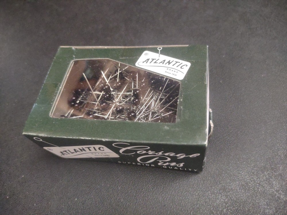 144 Pieces Black Bout Pins, 1.5″ Long, Atlantic by Milton Adler, Boutonniere Pin