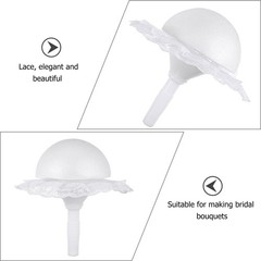 1 Set White Plastic Bouquet Holder for Bridal and Wedding Flower Craft Use