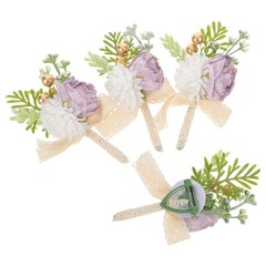 4 Pcs Pocket Boutonniere Bridesmaids Accessories Bridegroom Brooches