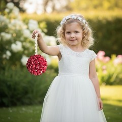 Pink Rosebud Flower Ball Hanging Pomander Kissing Ball Roses Flower Girl NEW