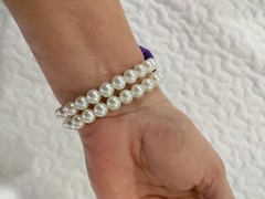 Wedding Bride Prom Wrist Corsage Bracelet Flower Bridesmaid Purple Satin Pearls