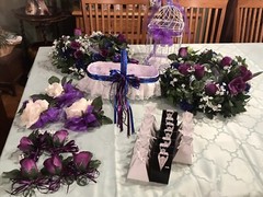 Wedding & More! Flower Basket Boutonnieres Corsages Royal Purple & Royal Blue