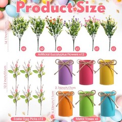 6 Sets Spring Easter Table Centerpiece Decor 12 Easter Artificial Mixed Color