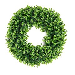 2 Green 21″ Wreaths Artificial Eucalyptus Leaves Candle Rings Party Decorations