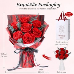 Preserved Flowers Bouquet 7 Roses – Red Real Rose & for Delivery,