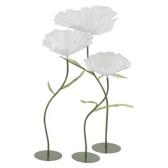 3pcs Artificial Handmade Free Standing Decoration Corn Poppy Flower Round Bases