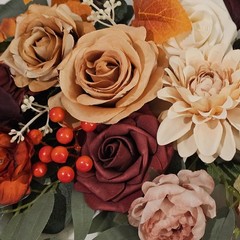 Ling’s Moment Fall Floral Swags Garlands Autumn Wedding Burgundy Rose Berries