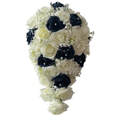 Wedding bouquets Flowers Ivory Rose Bride, Bridesmaid, Flower Girl Wand, posy