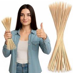 100 Pcs 16″ Bamboo Skewers – Long Bamboo Sticks for Flower Bouquet | 16 Inch