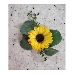 Sunflower Cake Topper Flower Eucalyptus Reusable Sola Wood Yellow Wedding Decor