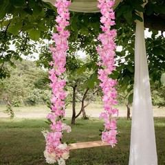 CITYES 2 Pcs Artificial Cherry Blossom Flower Vines Pink-2