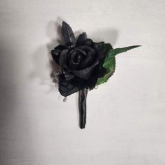 Black Rose Calla Lily Sola Wood Bridal Wedding Bouquet Accessories