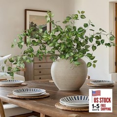 5PCS Artificial Eucalyptus Leaves Stem Plants for Spring Decor, 32.7 Green