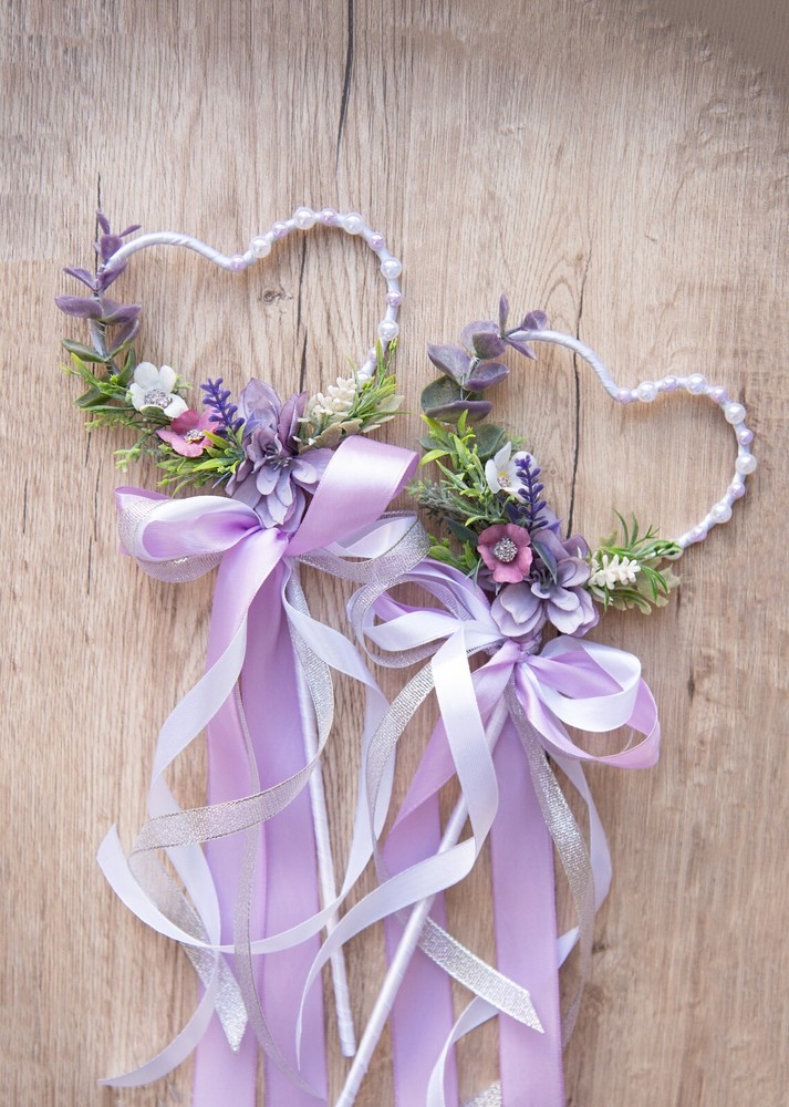Flower girl wand, Lavender flower wand, Lavender small bouquet