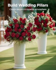 Pcs Roses Artificial Flowers, Fake Velvet Silk Rose Bulk Faux Flower 50 Red
