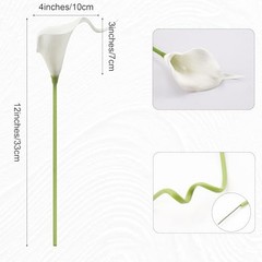 Artificial Calla Lily 12Pcs White Real Touch Faux Flowers for A – Pure White