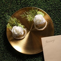 2pcs Wedding White Rose Wrist Flowers Artificial Rose Flowers for Ceremony Pr…