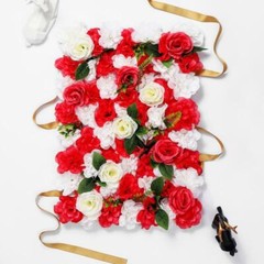 12 Panels Set 3D Artificial Flower 8ft x4ft Wall Party Home Store Photo Decor C3