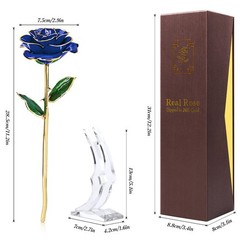 Yolife Gifts for Women Mom Gold Dipped Rose 24k Real Blue
