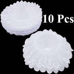 10pcs White Lace Bouquet Collars – DIY Wedding Bridal Flower Holder Set