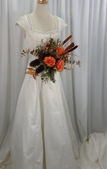 Orange Autumn Rustic Antlered Silk Wedding Bouquet