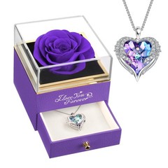 Preserved Real Purple Rose with 5.39 x 4.13 x 4.33 inches,