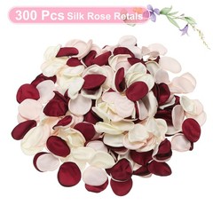 300pcs Artificial Rose Petals Fake Silk Flower Petals, White/Apricot/Red