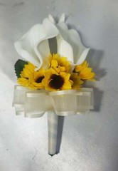 Ivory Calla Lily Sunflower Bridal Wedding Bouquet Accessories