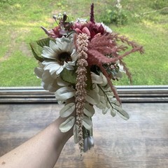 Beautiful Bridal Wedding Bouquet Budget Friendly Faux Florals White Pink Purple