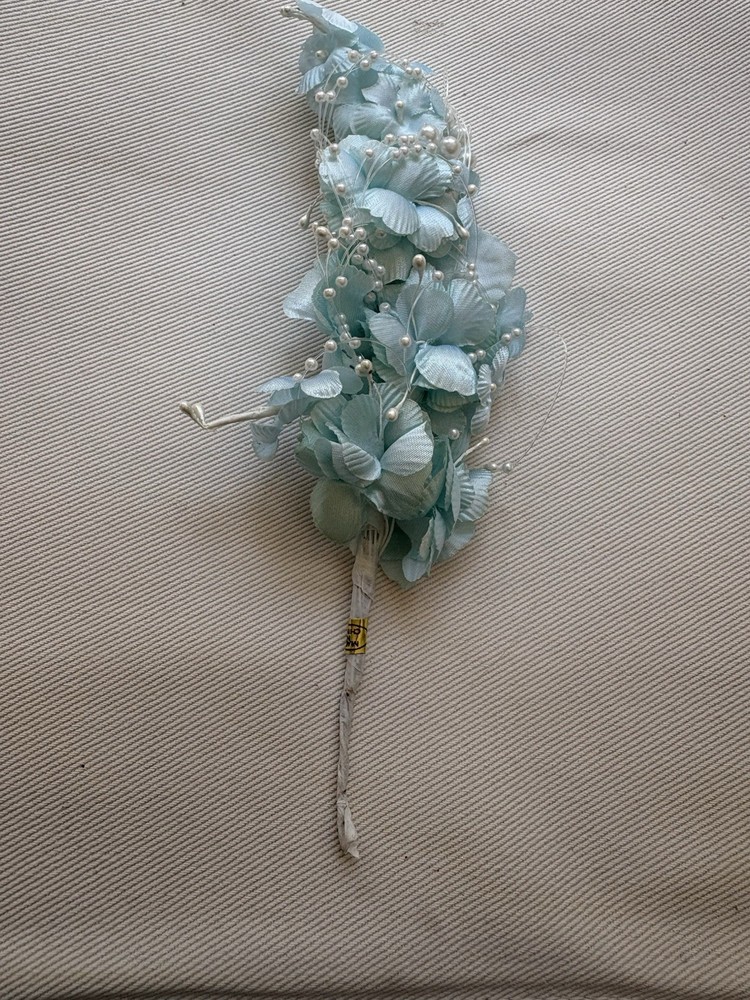 12 Light Blue Artificial Flower Spray Floral Pick Bridal Hair Piece Wedding