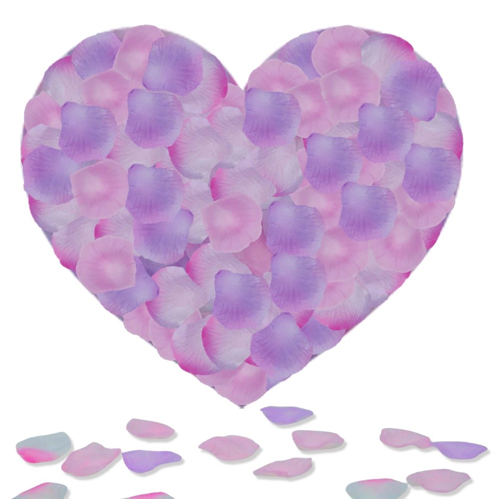 Rose Petals, 1200 Pcs Pink White Purple – Silk Rose Petals for Wedding Party …