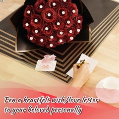 25 Pcs Glitter Roses Bouquet,DIY Artificial Bouquet of Shiny Faux Rose Red