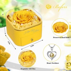 Beferr Birthday Gifts for Women Preserved Real 4.3 x x 3.7 inches, Yellow