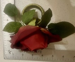 7 Burgundy Red Napkin Candle Rings Silk Roses Wedding Party Flowers Centerpiece