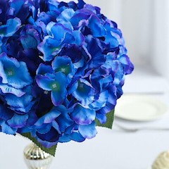 Royal Blue 5 Silk Hydrangea Bushes Wedding Flowers Bouquets Party Centerpieces