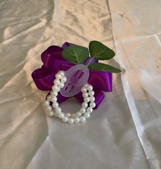 Real touch rose wrist corsage…custom made
