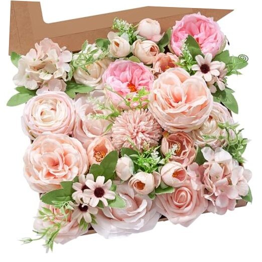 Artificial Flowers Pink Flowers Fake Silk Flowers Wedding 1 Box A Athens Pink