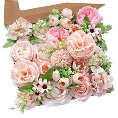 Artificial Flowers Pink Flowers Fake Silk Flowers Wedding 1 Box A Athens Pink