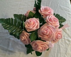 10 stem rose and greenery bridal bouquet…you choose color