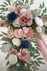 Pink Blue Artificial Wedding Arch Flowers Kit Pack of 4 2pcs Hanging Flower