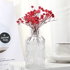 Pcs Dried Baby Breath Flowers, Red Mini Natural Gypsophila Dried Pressed 50