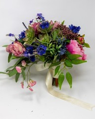 Bridal Faux Flower Wedding Bouquet, Teardrop Bridal Bouquet